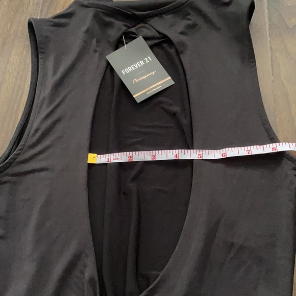 Black Open Back Sleeveless Mock Neck F21 Bodysuit - Picture 9 of 13